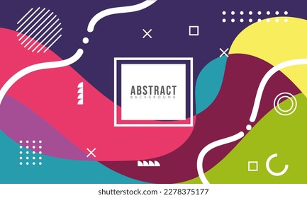 Colorful Abstract Memphis Fluid and Geometric Background For Your Sale Banner Marketing, Poster, Cover, Page and More. Vector Eps 10