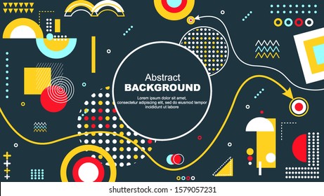 colorful abstract memphis style geometric shape, can be use for any templates. Vector illustration