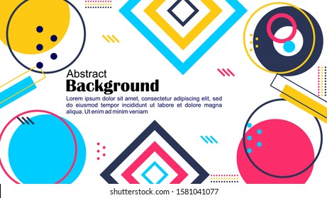 colorful abstract memphis style geometric shape, can be use for any templates. Vector illustration