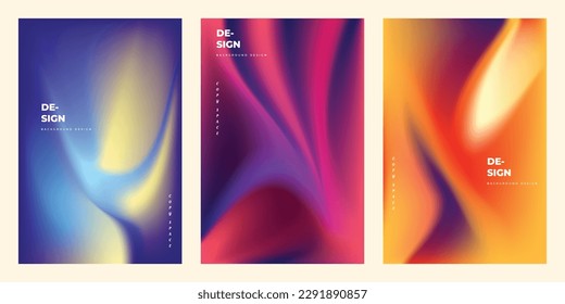 Colorful abstract mesh gradient background template copy space set for poster, landing page, banner, pamphlet, leaflet, flyer, or brochure