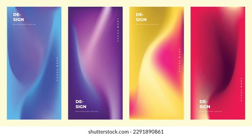 Colorful abstract mesh gradient background template copy space set for poster, landing page, banner, pamphlet, leaflet, flyer, or brochure