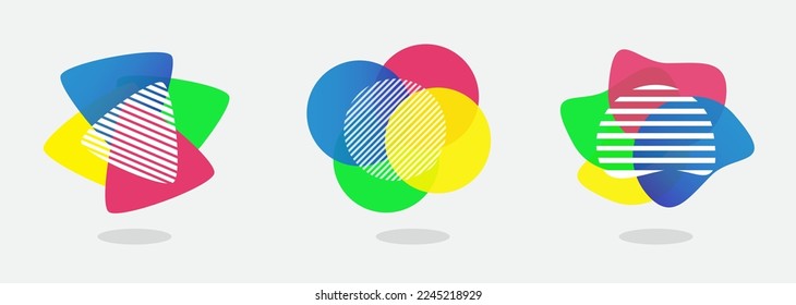 Colorful abstract modern graphic elements set