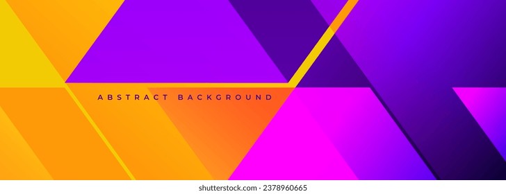 Colorful abstract modern wide banner with geometric shapes. Colored abstract background. Vector illustration.
