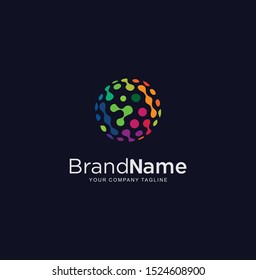 Colorful Abstract Molecule Logo Element. Stock Vector
