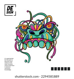 Colorful Abstract Monkey Mask Vector