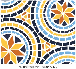 Colorful abstract mosaic seamless pattern.Vector crack stone marble background. Endless rock concrete texture.Ceramic tile Terrazzo floor print.