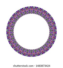 Colorful abstract mosaic wreath - geometrical circular vector design element