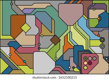 arte mural abstrata colorida para decoração do quarto