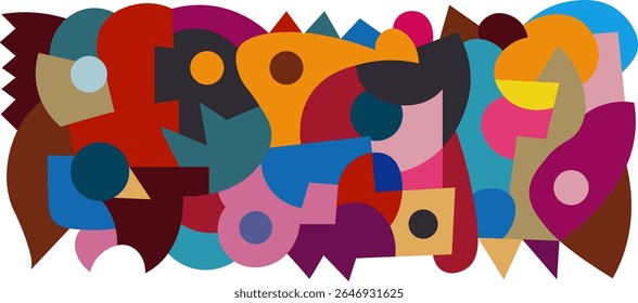 colorful abstract mural art for wall decoration