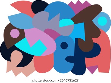 colorful abstract mural art for wall decoration