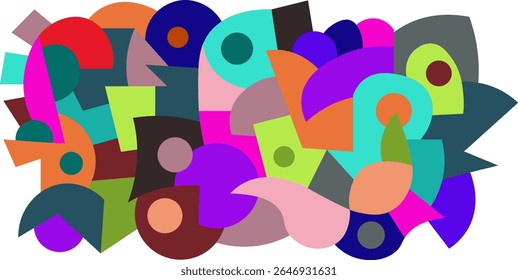 colorful abstract mural art for wall decoration