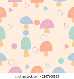 colorful abstract mushrooms seamless pattern premium vector