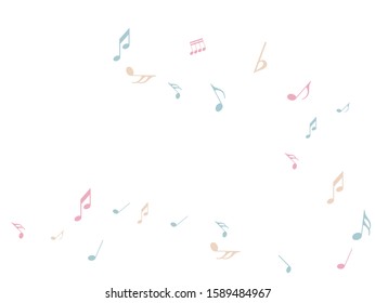Colorful Abstract music notes on white background. colorful G-clef and music notes isolated vector illustration Can be adapt to Brochure, Annual Report, Magazine, Poster, music background.