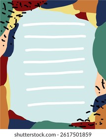 Colorful Abstract Notepad with Lined Paper