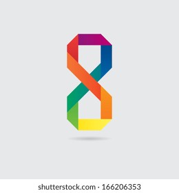 Colorful Abstract Number Eight Symbol