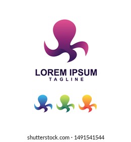 Colorful Abstract Octopus Logo Template