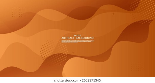 Colorful abstract orange geometric background. Fluid color design. Wavy shapes composition. Vector Eps10.
