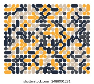 Colorful abstract organic blob shape print seamless pattern in retro style. Trendy primary color background with creative doodles. Perfect for modern wallpapers, fabrics, and digital art projects.