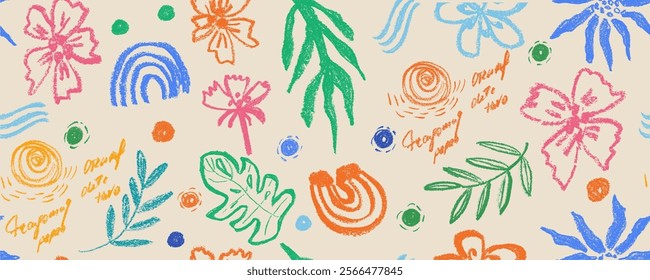 Colorful abstract organic floral shapes pattern. Abstract leaf , flower,  circlle,  pattern.