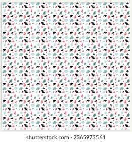 Colorful abstract organic shape print seamless pattern illustration in retro style. 