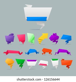 Colorful Abstract origami banners vector design element