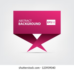 Colorful abstract origami style banner, speech bubble with shadow for websites or business design