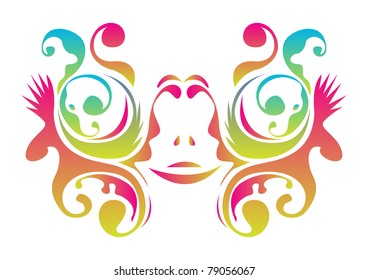 colorful abstract ornament flower
