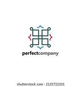 Colorful abstract outline vector logo. Elegant design for product, brand, organization and corporate identity.