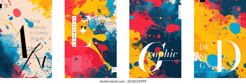 Cor abstrata pintura splash fundo com borrões de aquarela, manchas de tinta e negrito pincel traçados. Textura Grunge perfeito para panfletos, cartazes, convites, eventos musicais ou exposições de arte moderna. Eps