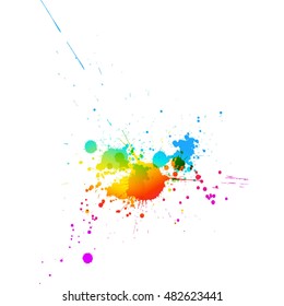 Colorful abstract paint splash vector background