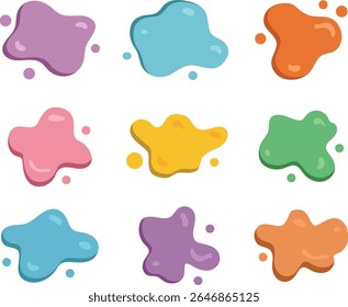Colorful abstract paint splatter vector illustrations ideal for decorative design elements and backgrounds