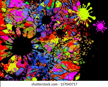Colorful abstract of paint stains 