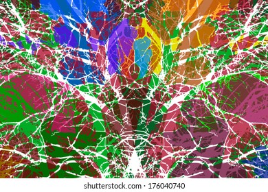 Colorful abstract of paint stains. Vector