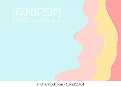Colorful abstract paper carve template background for copy space and texture.