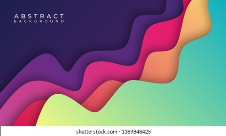 Colorful Abstract Paper Cut Background