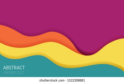 colorful abstract paper cut slime background,can be used in cover design, poster, flyer, book design, social media template background. website backgrounds or advertising. vector illustration.