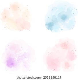 Colorful Abstract Pastel Watercolor Splash Background Collections Template