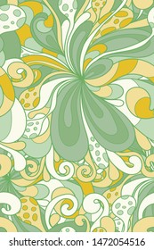 Colorful abstract pattern. 60s hippie psychedelic art. Fantasy mushrooms