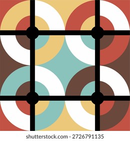bunter abstrakter Musterhintergrund. Abstraktes geometrisches, nahtloses Retro-Muster. Schwarz-weiß modernen geometrischen Hintergrund wiederholen. EPS10