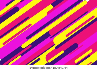Colorful abstract pattern background, trendy pop art color vector design. Abstract geometric lined pattern of bright vivid purple, yellow and blue colors, trendy hipster vector for banner, card, flyer