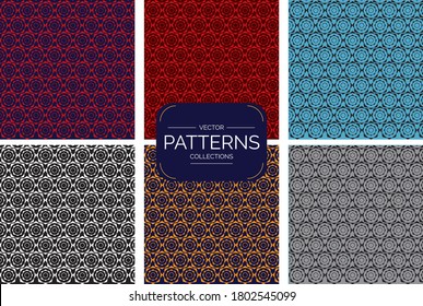 Colorful abstract pattern collection. Retro texture design for background