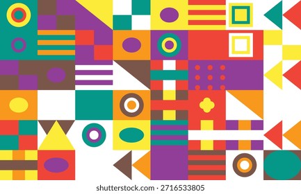 Colorful Abstract Pattern Design with Geometric Shapes