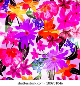 colorful abstract pattern with flowers