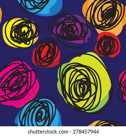 Colorful abstract pattern with flowers style