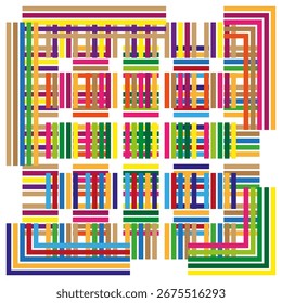 Colorful abstract pattern. Geometric grid design. Intricate texture illustration. Vector visual ornament. EPS 10.