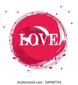 colorful abstract pattern with the inscription love