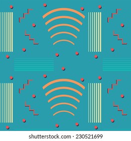 Colorful abstract pattern on blue background