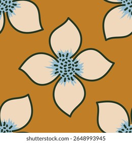 Colorful abstract pattern on ornament flower. t's perfect for wallpaper, fabric design, textile design, cover, wrapping paper. Seamless floral pattern with colorful flowers, leaves