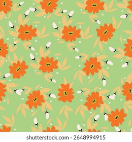 Colorful abstract pattern on ornament flower. t's perfect for wallpaper, fabric design, textile design, cover, wrapping paper. Seamless floral pattern with colorful flowers, leaves