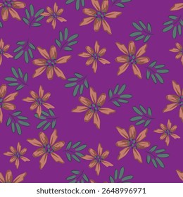 Modelo abstracto colorido en la flor del ornamento. es perfecto para el Fondo de pantalla, diseño de la tela, diseño textil, cubierta, papel de embalaje. Patrón floral sin fisuras con flores de colores, hojas